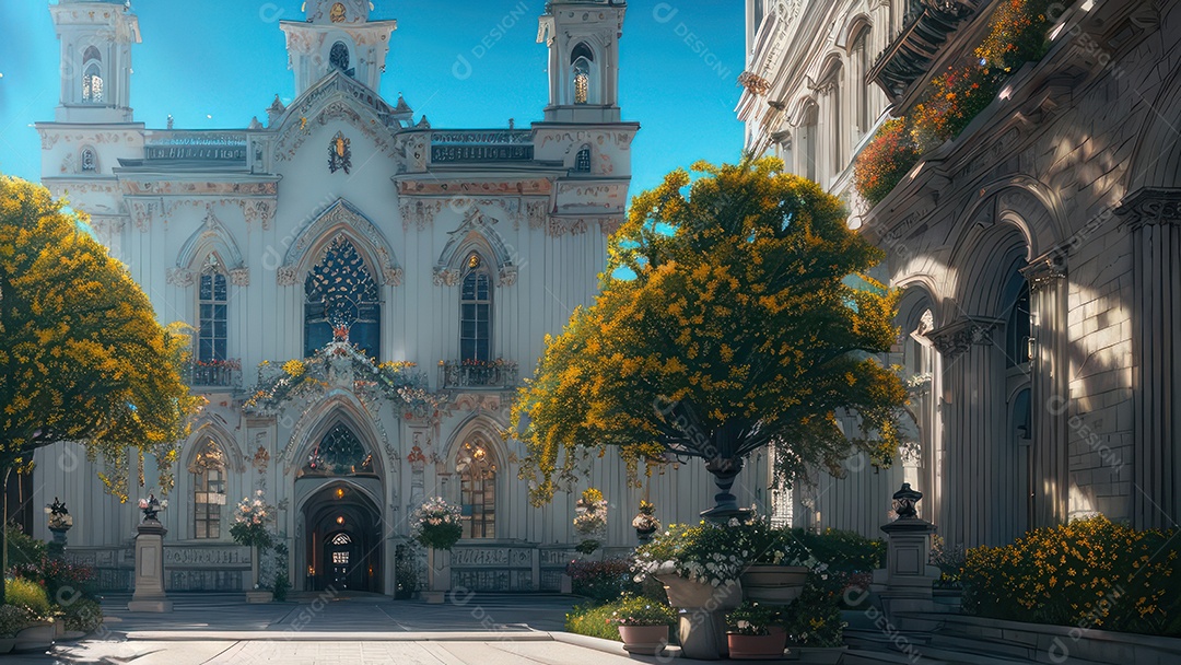 Linda imagem realista de igreja.