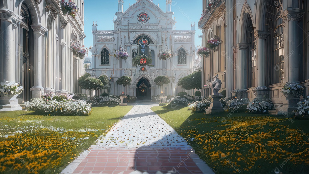 Linda imagem realista de igreja.