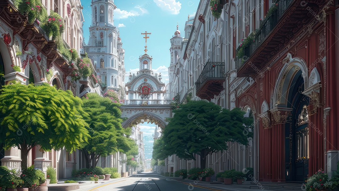 Linda imagem realista de igreja.