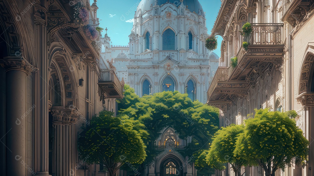 Linda imagem realista de igreja.