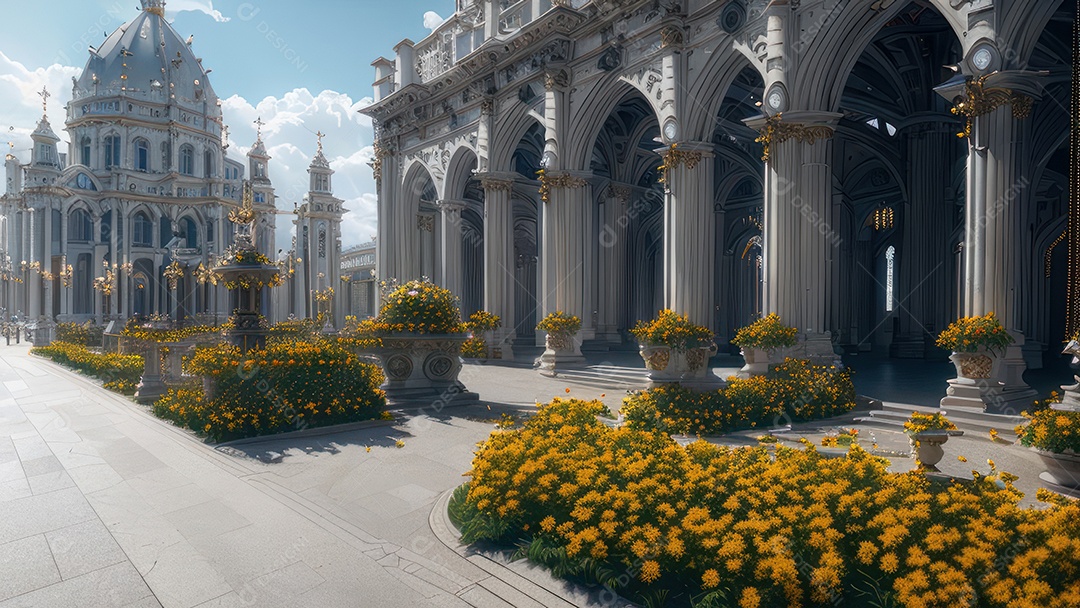 Linda imagem realista de igreja.