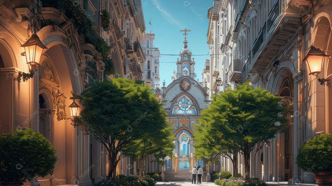 Linda imagem realista de igreja.