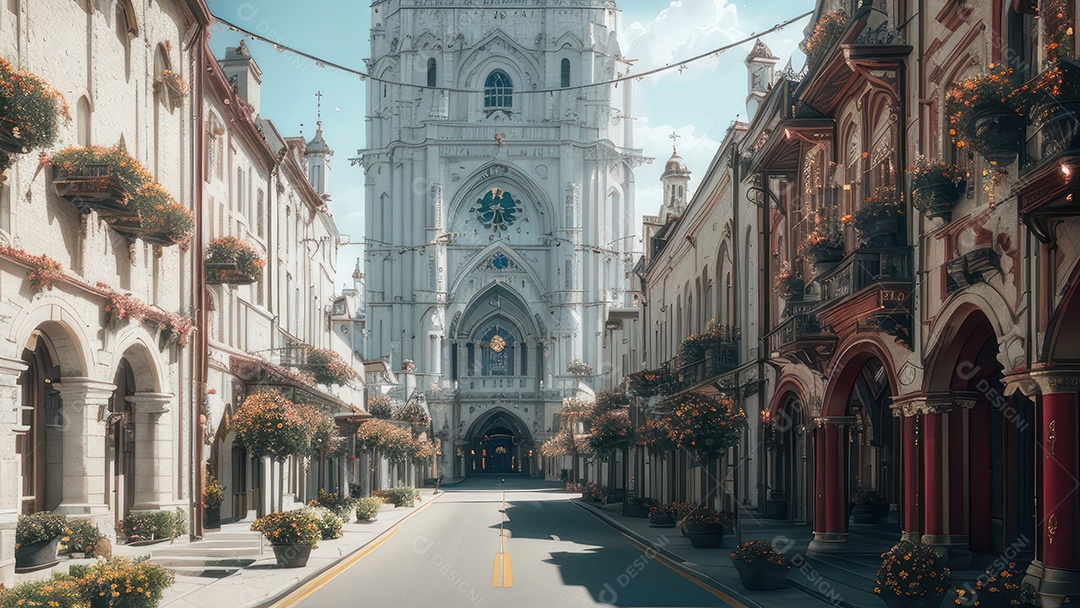 Linda imagem realista de igreja.