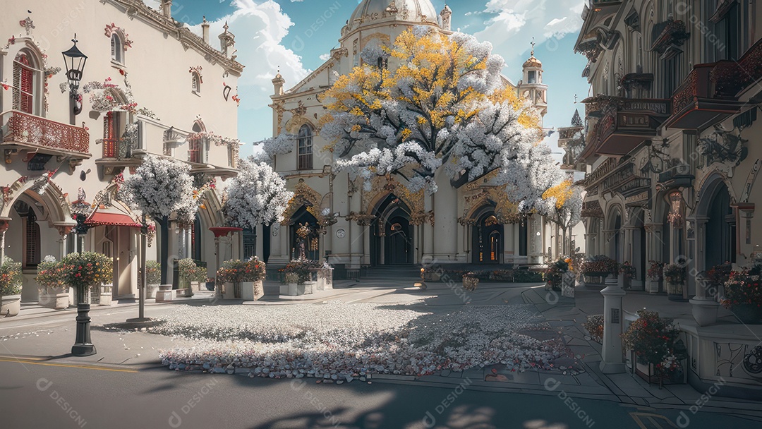 Linda imagem realista de igreja.