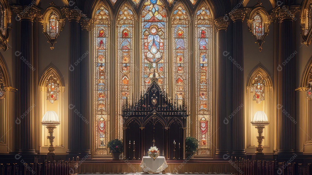 Linda imagem realista de igreja.
