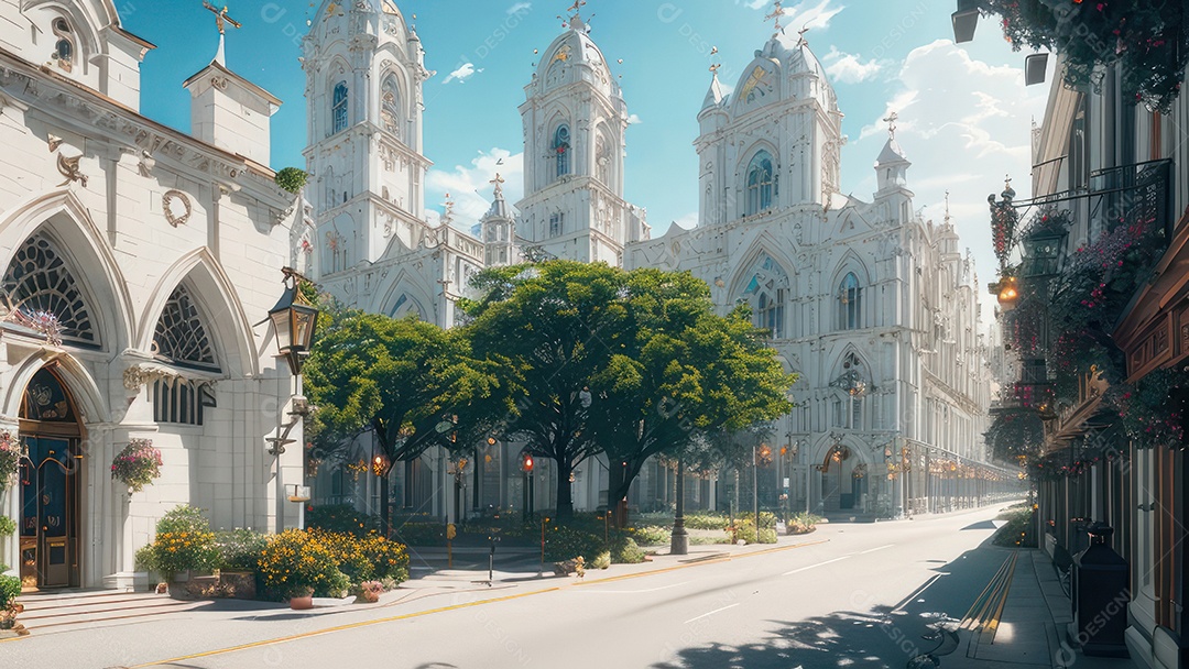 Linda imagem realista de igreja.