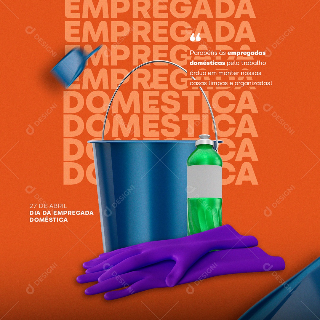 Parabéns às Empregadas Domésticas Pelo Trabalho Árduo Dia Da Empregada Doméstica Social Media PSD Editável