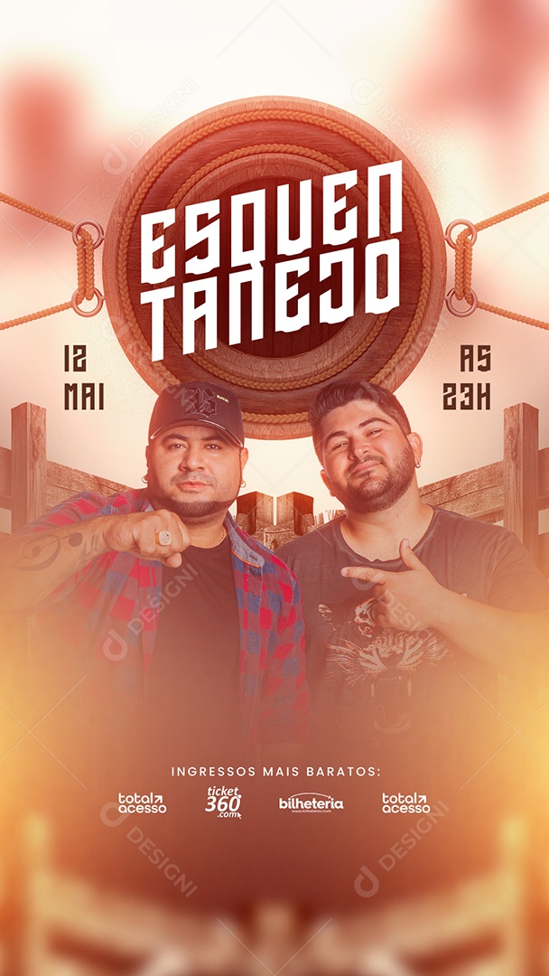 Story Esquentanejo Flyer Os Barões Da Pisadinha Social Media PSD Editável