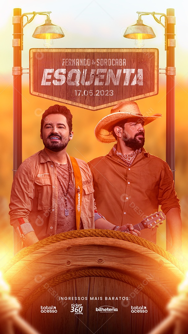 Story Fernando & Sorocaba Esquenta Flyer Social Media PSD Editável