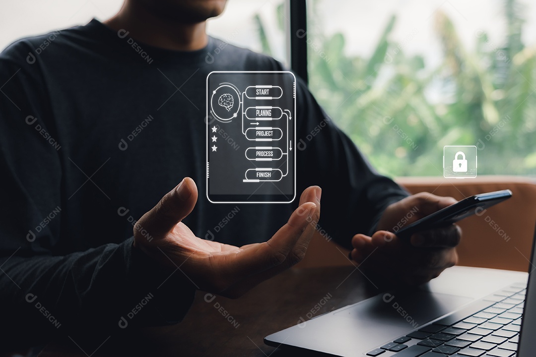 Ideia de design do ciberespaço criativo. Planejamento de informações do usuário