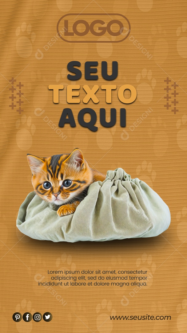 Social Media Story Seu Texto Aqui Gatos PSD Editavel