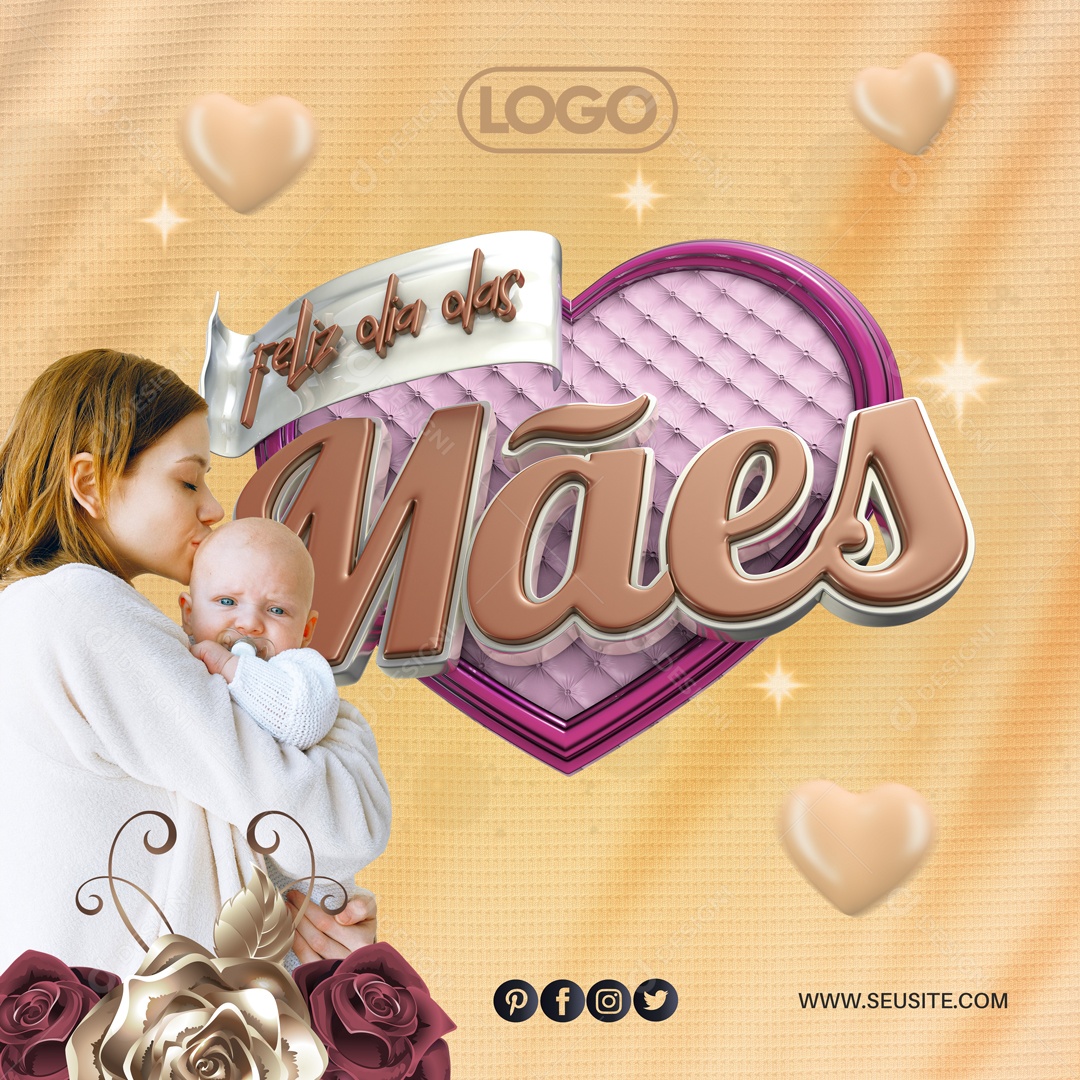 Social Media Feliz Dia Das Mães PSD Editavel