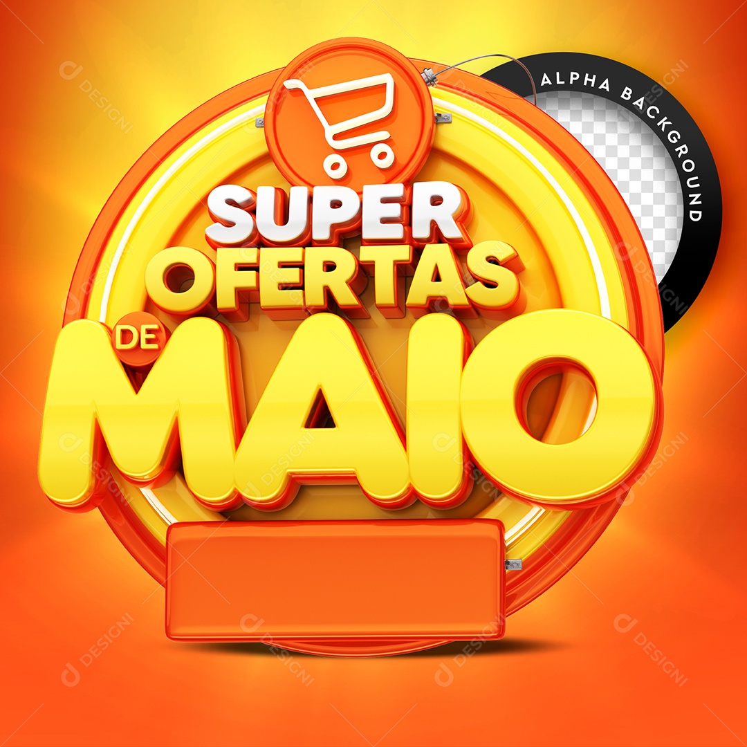 Selo 3D Para Composição Super Ofertas de Maio PSD