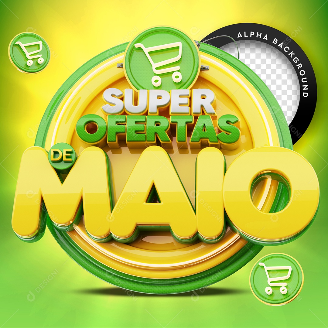 Selo 3D Para Composição Super Ofertas de Maio PSD