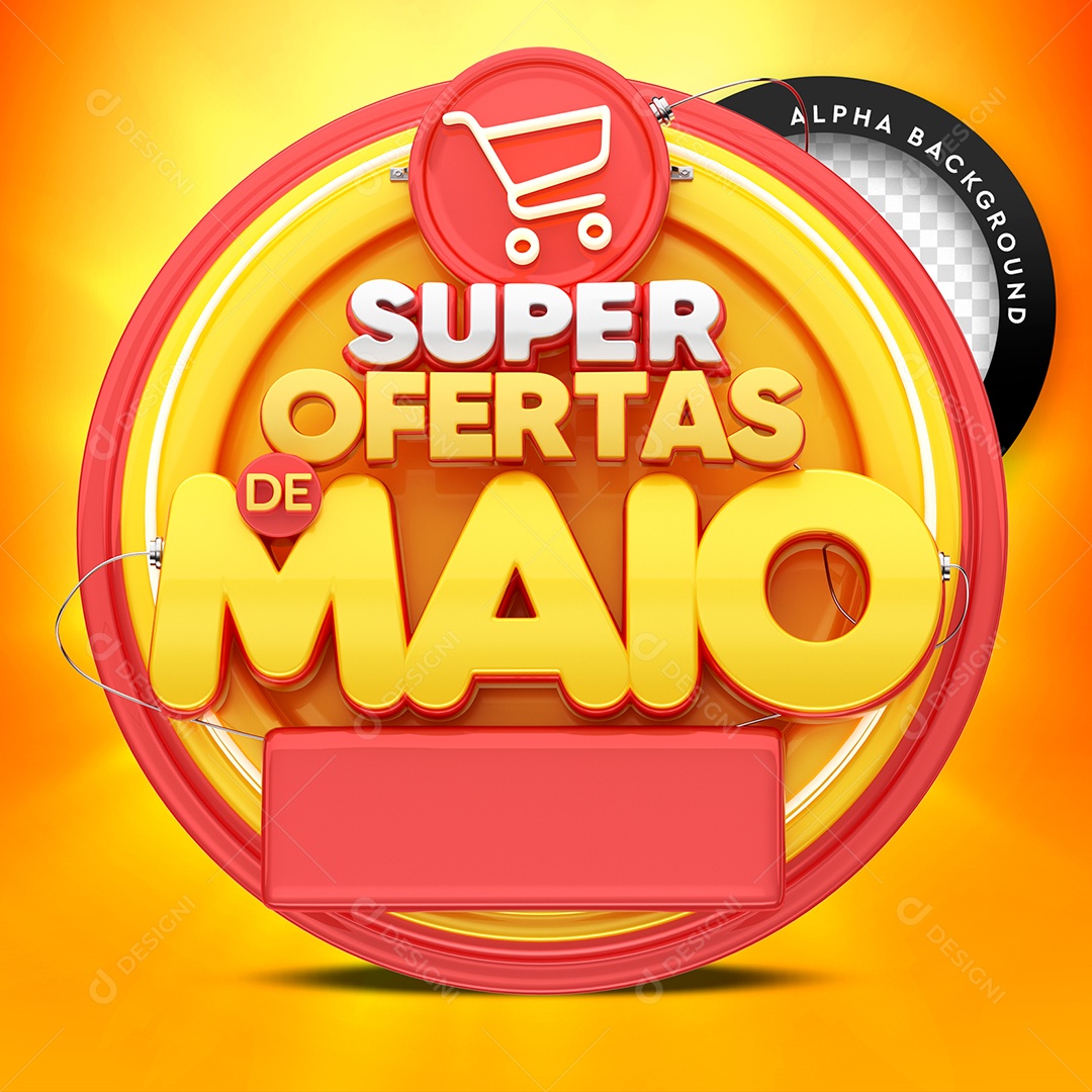 Selo 3D Para Composição Super Ofertas de Maio PSD
