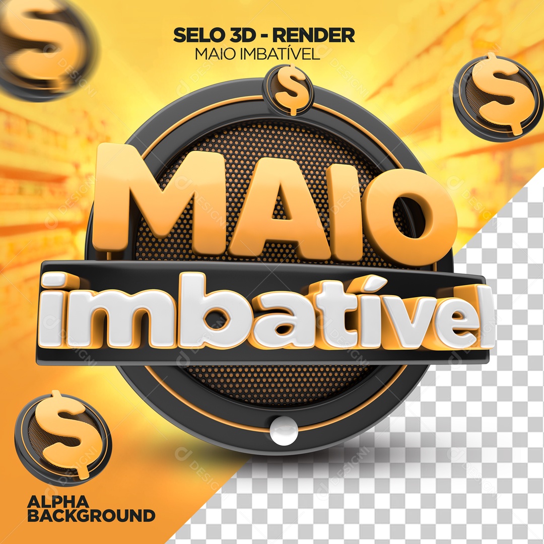 Selo 3D Maio Imbatível Promoções PSD Editável