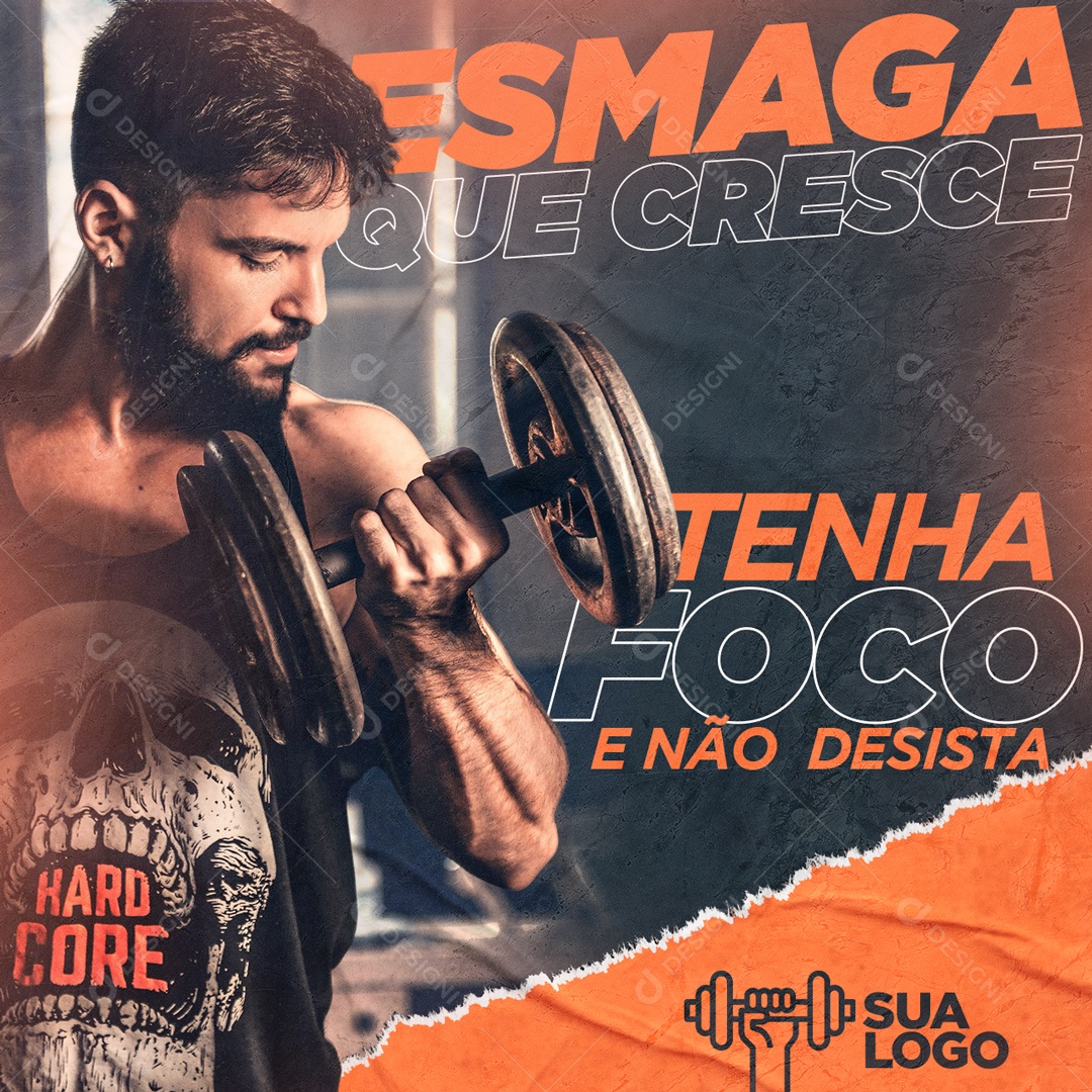 Social Media Academia Tenha Foco e Não Desista PSD Editavel