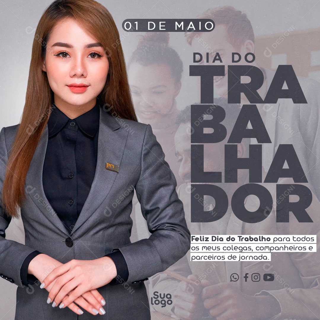 Social Media Dia Do Trabalhador Companheiros E Parceiros De Jornada PSD Editavel