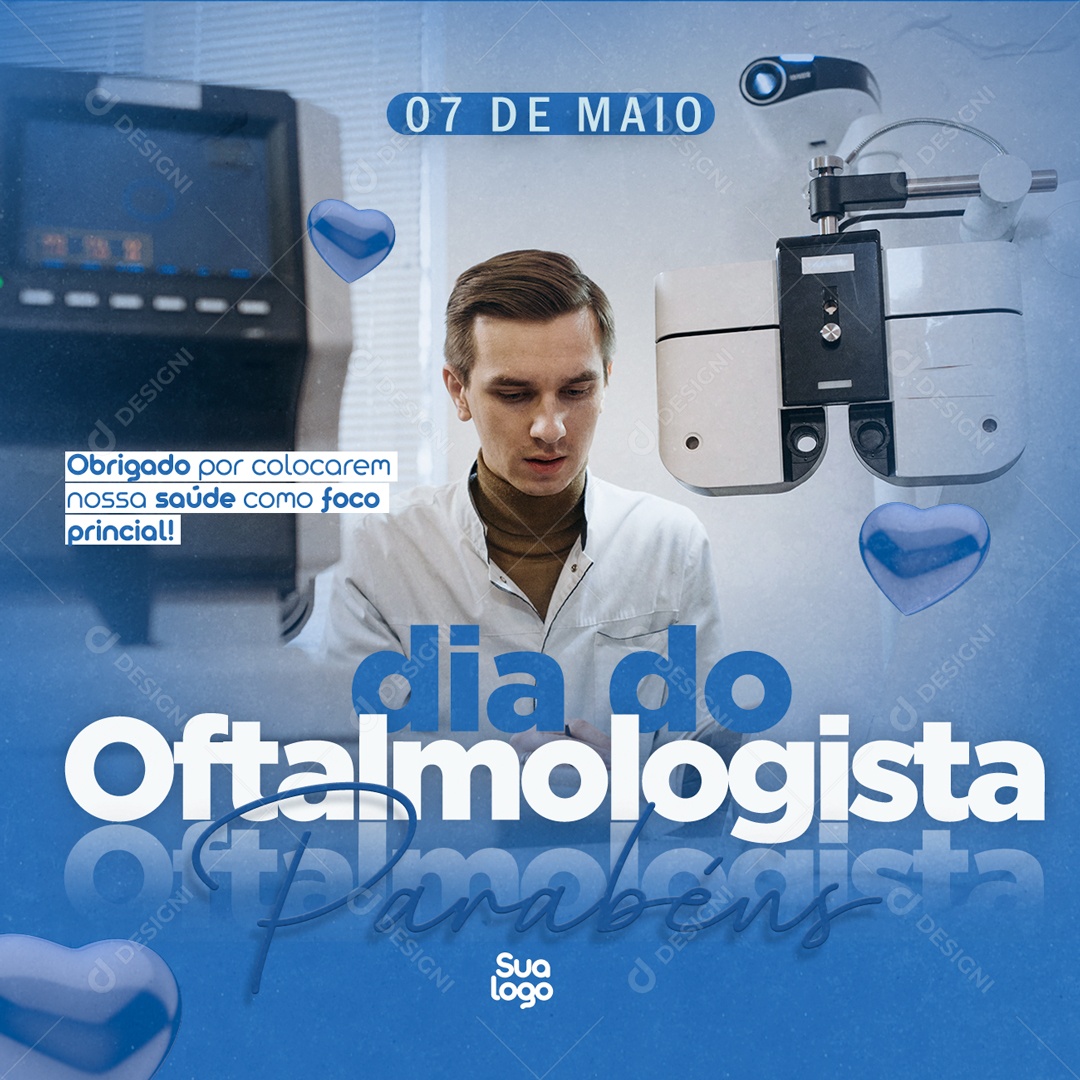 Social Media Dia Do Oftalmologista Obrigado Por Colarem Nossa Saúde PSD Editavel