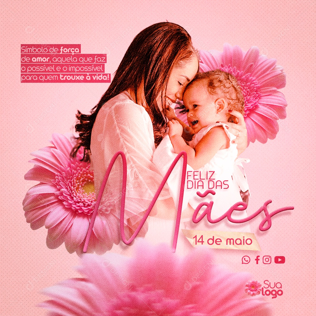 Social Media Dia Das Mães Símbolo De Força PSD Editável