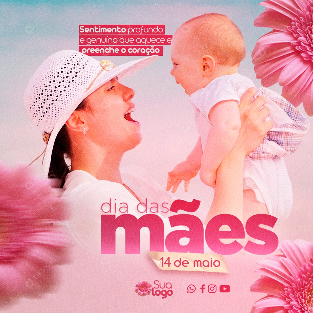 Social Media Dia Das Mães Sentimento Profundo PSD Editavel