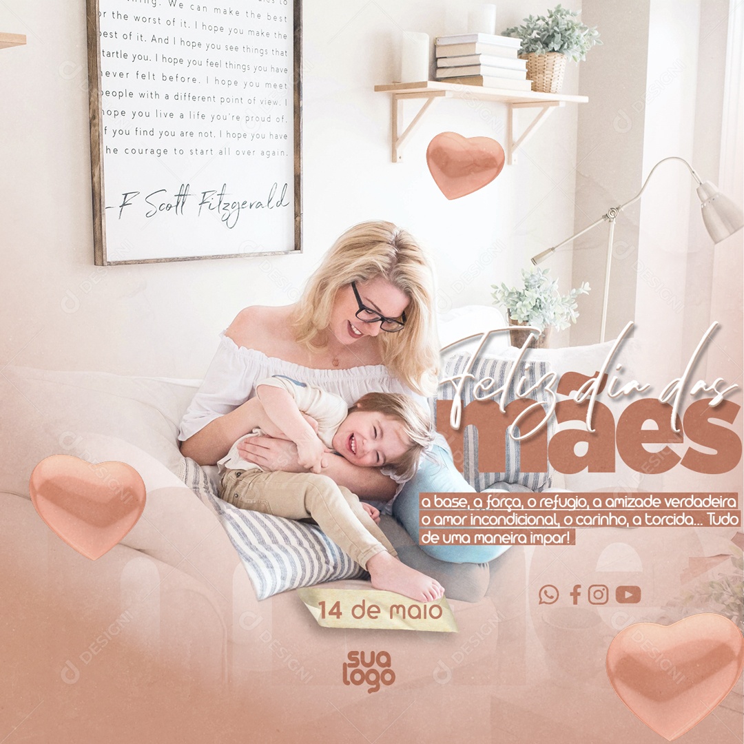 Social Media Dia das Mães A Amizade Verdadeira PSD Editavel