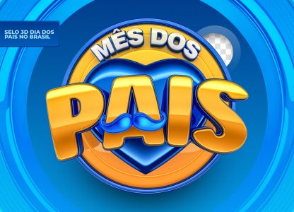 Selo 3D Para Composição Mês Dos Pais PSD