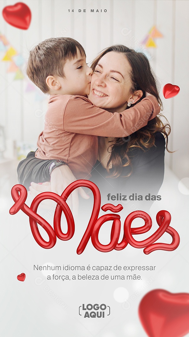 Social Media Story Nenhum Idioma é Capaz De Expressar A Força Dia Das Mães PSD Editável
