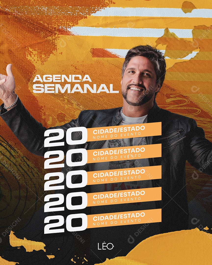 Social Media Flyer Agenda Semanal Leo PSD Editavel