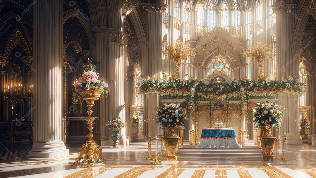 Linda imagem realista de igreja.