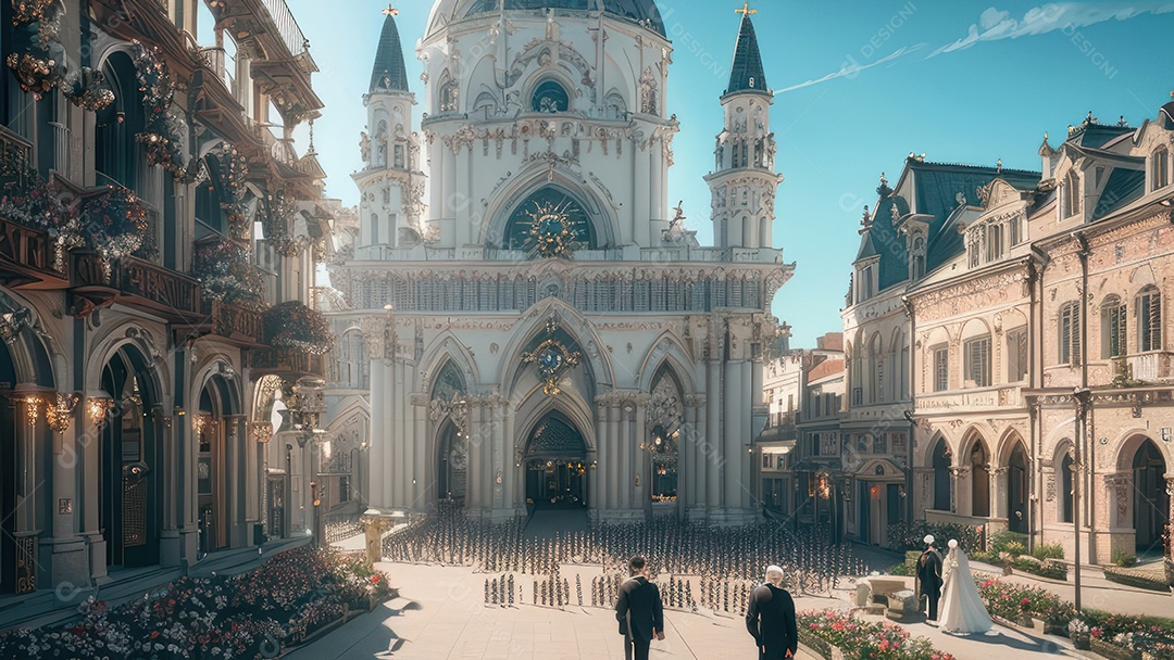 Linda imagem realista de igreja.