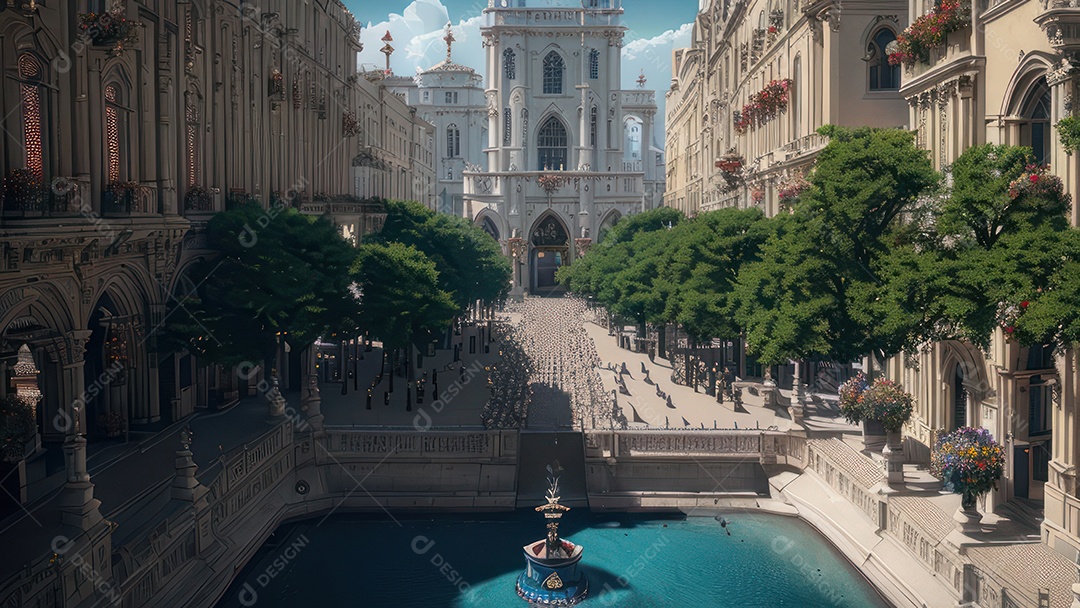 Linda imagem realista de igreja.