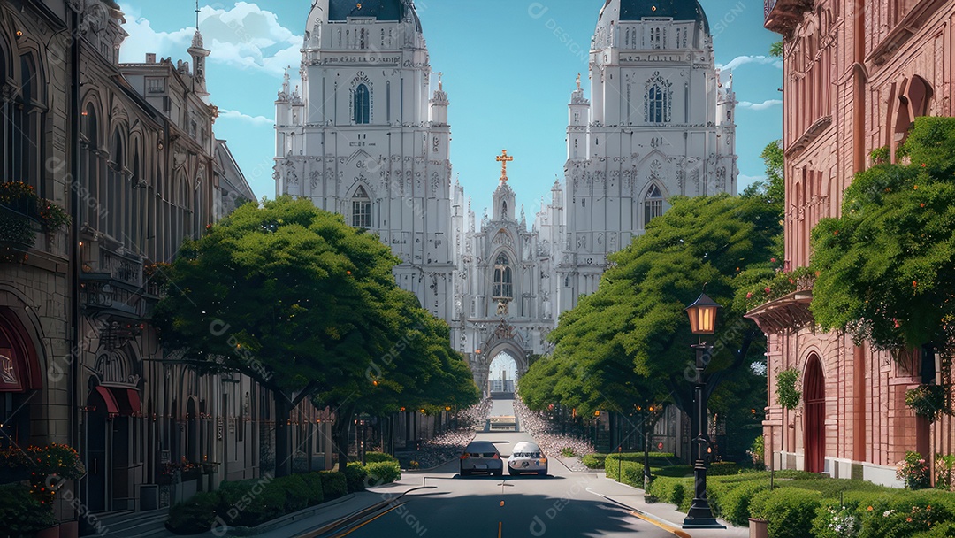 Linda imagem realista de igreja.
