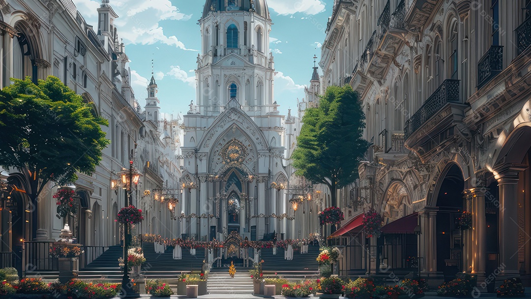 Linda imagem realista de igreja.