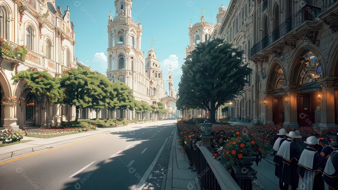 Linda imagem realista de igreja.