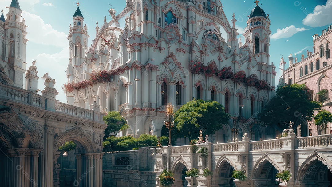 Linda imagem realista de igreja.