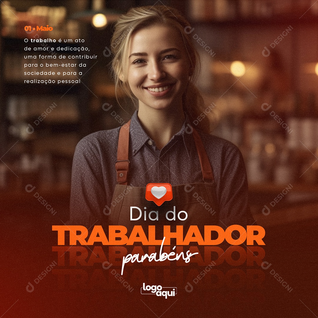 Parabéns Dia Do Trabalhador 1 De Maio Social Media PSD Editável