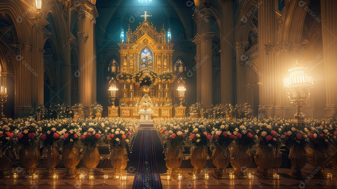 Linda imagem realista de igreja.