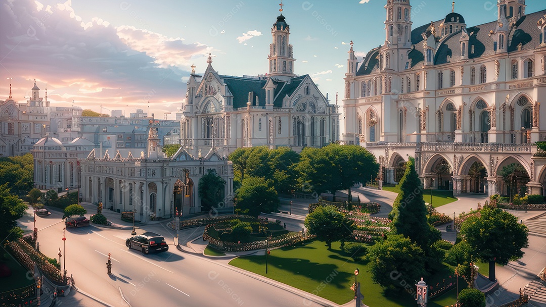 Linda imagem realista de igreja.