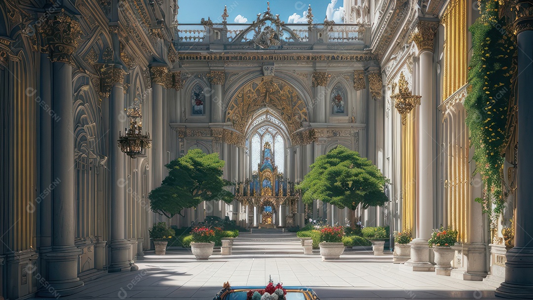 Linda imagem realista de igreja.