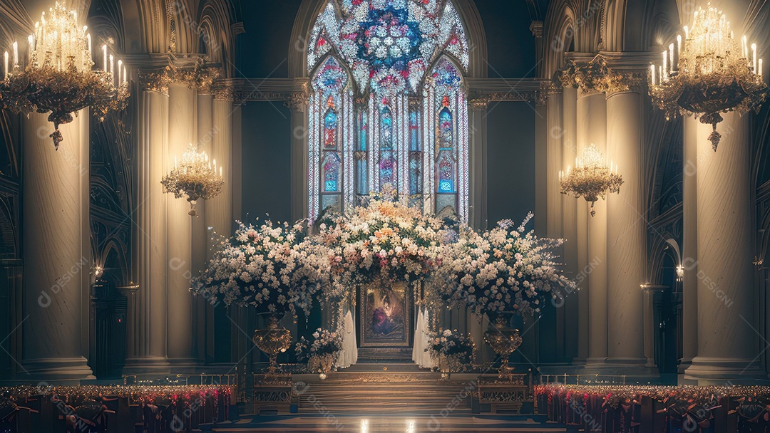 Linda imagem realista de igreja.