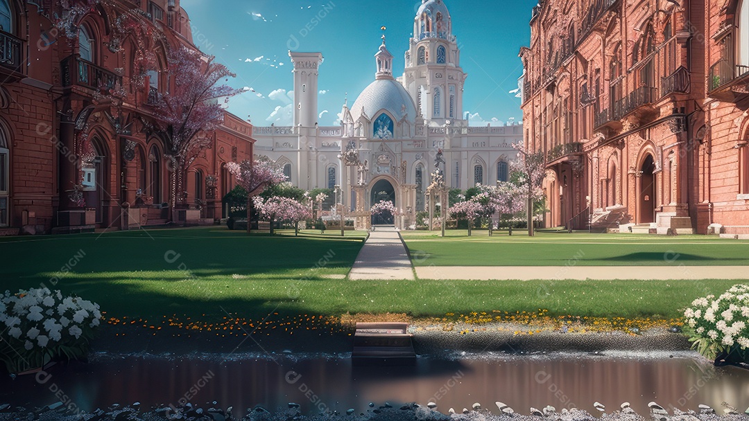 Linda imagem realista de igreja.