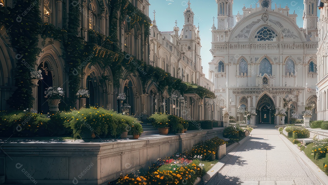 Linda imagem realista de igreja.