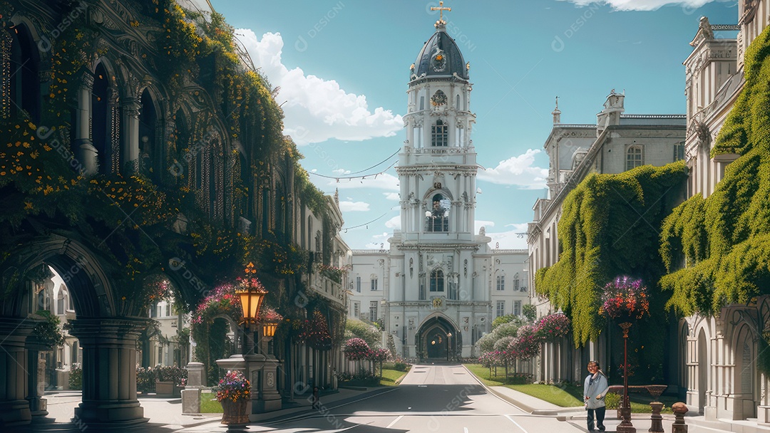 Linda imagem realista de igreja.