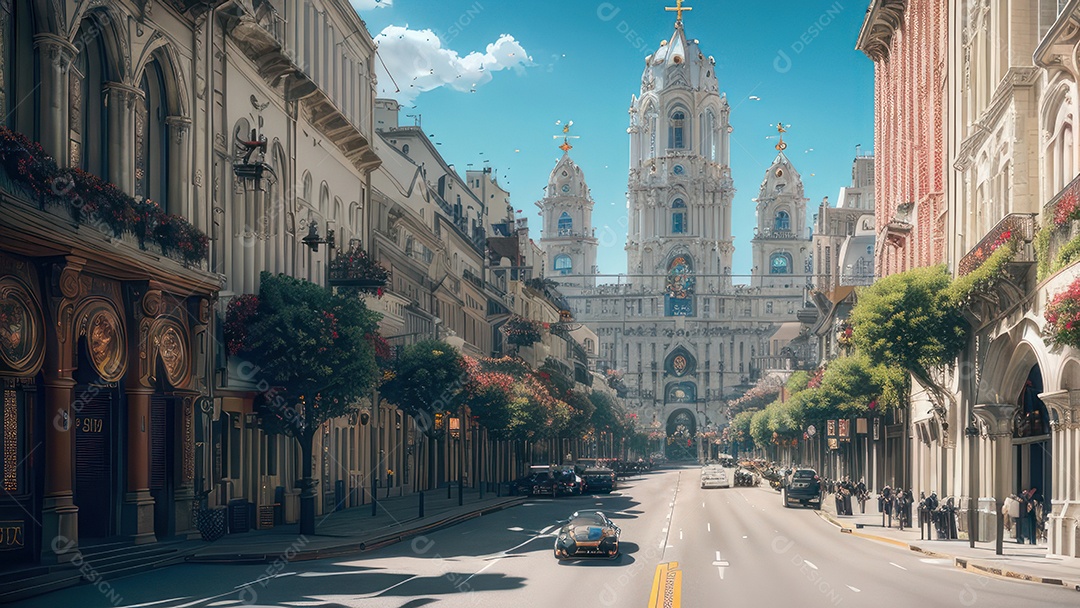 Linda imagem realista de igreja.