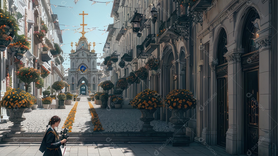 Linda imagem realista de igreja.