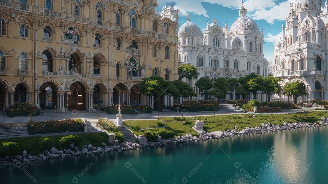 Linda imagem realista de igreja.