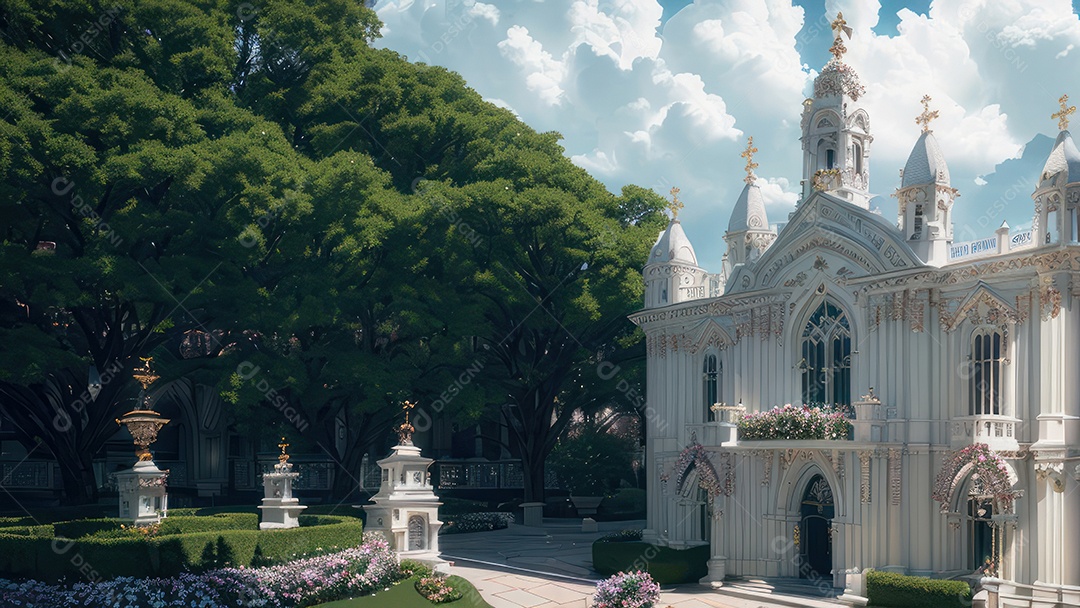 Linda imagem realista de igreja.