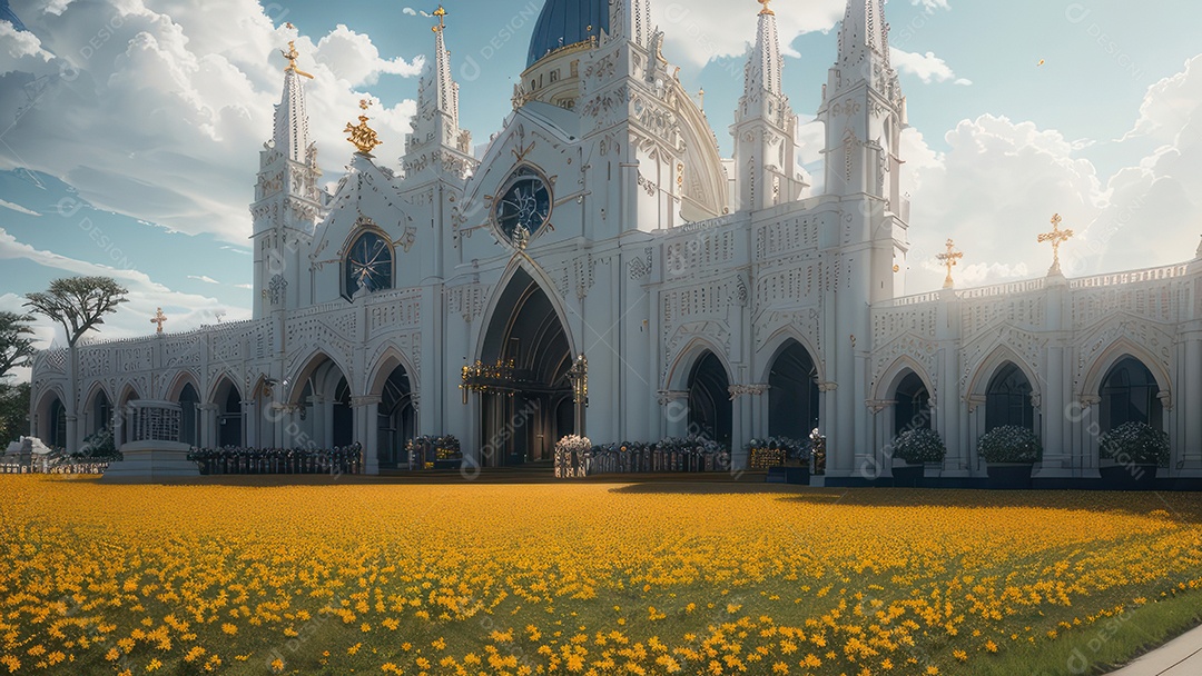 Linda imagem realista de igreja.