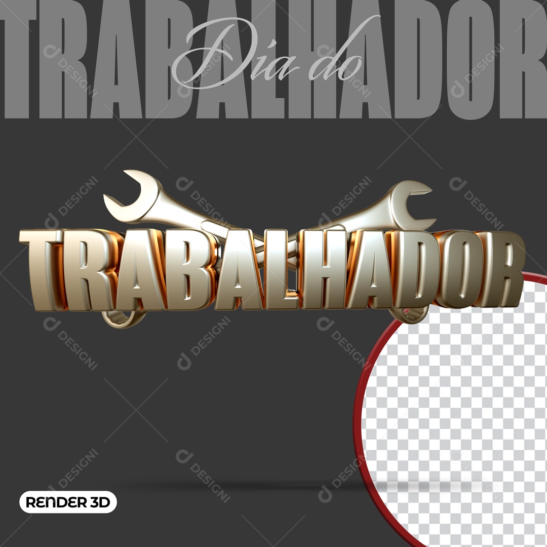 3D Labor Day Stamp Key for PSD Composition